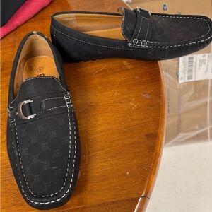 Brixton Men's Marvin Black Loafers driving moccasin size 9 see pics some wear
